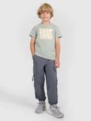 Spodnie męskie - 4F Spodnie casual cargo chłopięce - szare 122 (6-7 lat) - miniaturka - grafika 1