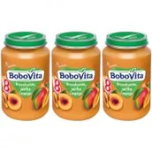 Desery dla dzieci - BoboVita Brzoskwinie jabłka i mango po 8 miesiącu Zestaw 3 x 190 g - miniaturka - grafika 1