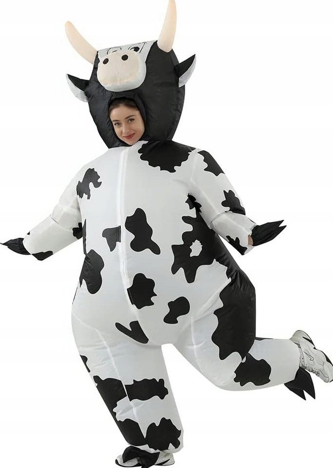 KOSTIUM DMUCHANY KROWA PRZEBRANIE DOROSLY UNISEX BAL HALLOWEEN KARNAWAL