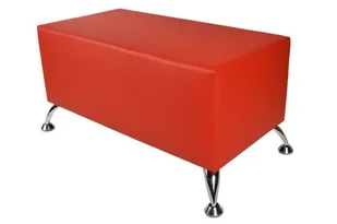 Prostokątna pufa 80x40 cm na nóżkach - eko skóra czerwona - Pufy i podnóżki - miniaturka - grafika 1