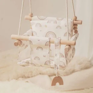 Huśtawka dla dzieci materiałowa drewniana wisząca tęcza - Leżaczki i huśtawki Huśtawka dla dzieci materiałowa drewniana wisząca tęcza - Leżaczki i huśtawki - miniaturka - grafika 11