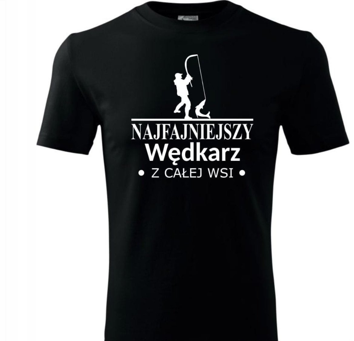 KOSZULKA Wędkarska MĘSKA ŚMIESZNA T-SHIRT Na Ryby Dla Wędkarza r. L #44