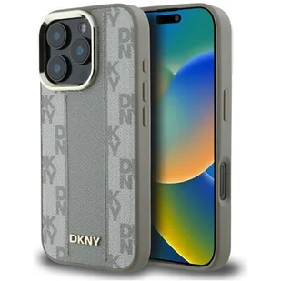 Etui DKNY Checkered Pattern MagSafe do Apple iPhone 16 Pro Max Beżowy - Etui i futerały do telefonów - miniaturka - grafika 1