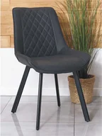 Krzesła - Eleganckie krzesło do jadalni DORA ciemny grafit cowboy vintage - miniaturka - grafika 1