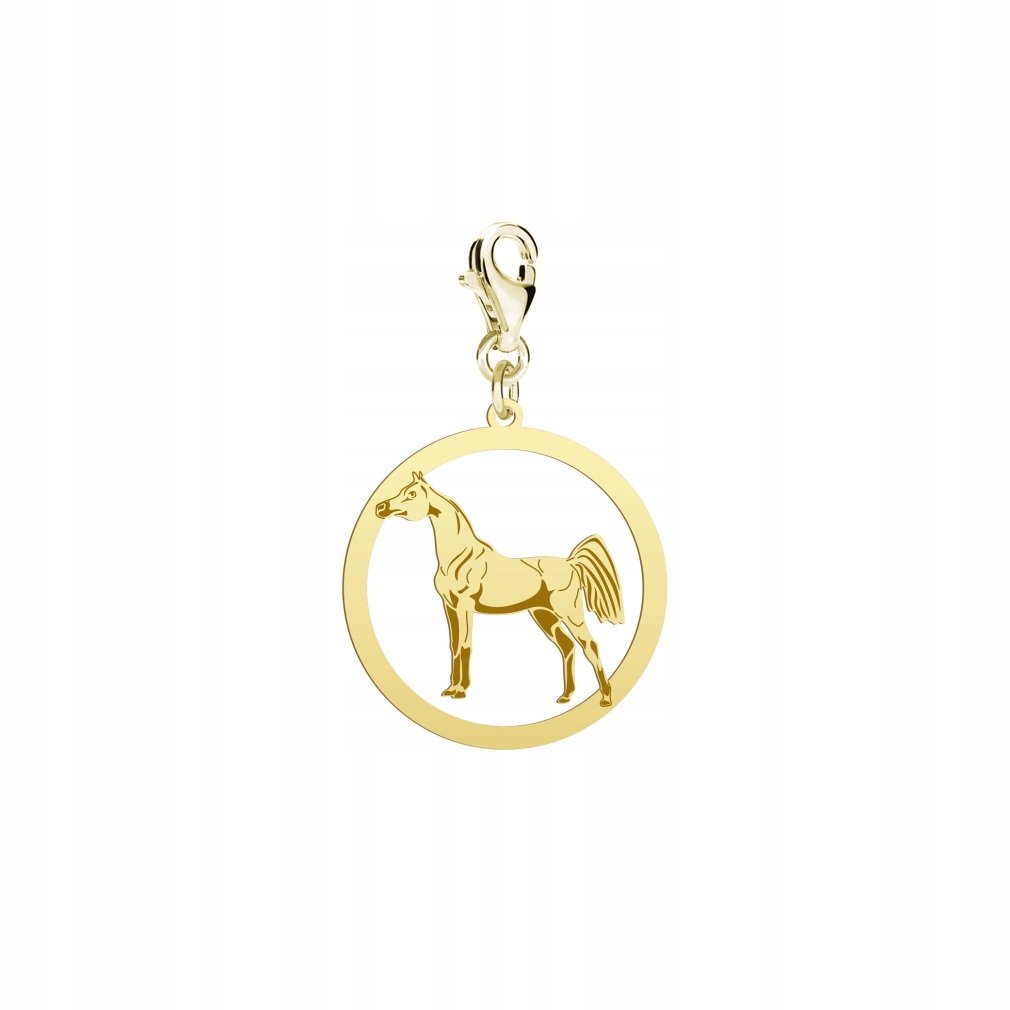 Charms Złoty Koń Arabski 925 Prezent Biżuteria Kobieta DEDYKACJA GRATIS