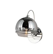 Lampy ścienne - VERONI nowoczesny kinkiet chrom ze srebrnym kloszem szklanym 1xG9 - miniaturka - grafika 1