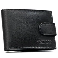Portfele - Portfel męski z zapięciem skórzany czarny 4U CAVALDI rfid mały na karty elegancki poziomy - miniaturka - grafika 1