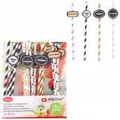 Słomki do napojów - Słomki papierowe rurki EKO 20 sztuk z napisami - miniaturka - grafika 1