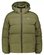Kurtki męskie - Tommy Jeans Męska kurtka puchowa TJM Essential, Ciemnozielony oliwkowy, XL - miniaturka - grafika 1