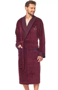 Elegancki szlafrok męski bordowy 9102, Kolor bordowy, Rozmiar 2XL, L&amp;L - Intymna - Szlafroki męskie - miniaturka - grafika 1