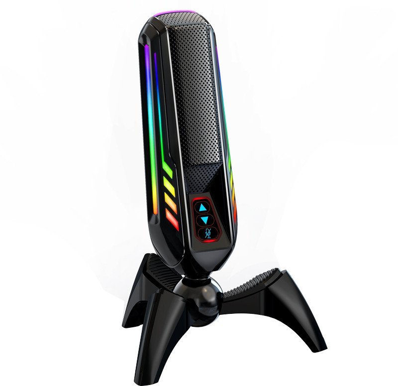 Mikrofon biurkowy do laptopa komputera z kolorowym podświetleniem RGB
