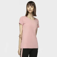 Koszulki sportowe damskie - Damski t-shirt basic 4F NOSD4-TSD300 - różowy - miniaturka - grafika 1