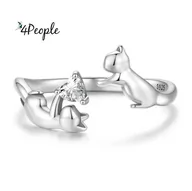 Pierścionki - Pierścionek srebrny 925 dłonie kotek miłość srebro Boamer - miniaturka - grafika 1