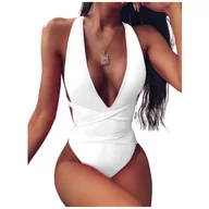 Stroje kąpielowe - JEDNOCZĘŚCIOWY STRÓJ KĄPIELOWY KOSTIUM NA PLAŻE WYCIĘCIA SEXI MONOKINI HIT L - miniaturka - grafika 1