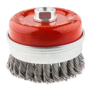 GRAPHITE Szczotka druciana doczołowa wzmacniana 100 mm x M14, INOX - Akcesoria do elektronarzędzi - miniaturka - grafika 1