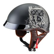 Kaski motocyklowe - W-TEC Black Heart Kask motocyklowy otwarty Black Heart Longroad, Skrzydła Czaszki, S (55-56) 22437-S - miniaturka - grafika 1