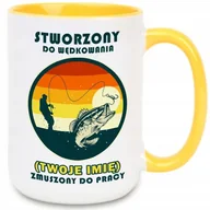 Kubki - Kubek XXL Żółty STWORZONY DO WĘDKOWANIA Zabawny Na Prezent Dla Wędkarza - miniaturka - grafika 1