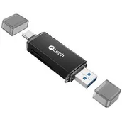 Czytniki kart pamięci - Czytnik kart pamięci C-Tech UCR-02-AL, USB 3.0/USB-C, SD/micro SD (UCR-02-AL) - miniaturka - grafika 1