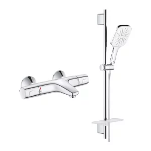 GROHE 34227002+26596000 BATERIA VITALIO SMARTACTIVE 130 CUBE ZESTAW Z DRĄŻKIEM PRYSZNICOWYM, 3 STRUMIENIE - Zestawy prysznicowe - miniaturka - grafika 1