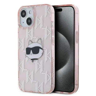 Etui Karl Lagerfeld IML Choupette Head & Monogram na iPhone 13 - różowe - Etui i futerały do telefonów - miniaturka - grafika 1