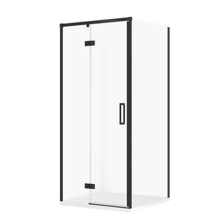 Kabina Prysznicowa Cersanit Larga 90X90X195 kwadratowa lewa transparentny brodzik Tako 4 cm Biały S601-343 - Kabiny prysznicowe - miniaturka - grafika 1