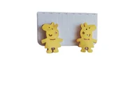 Kolczyki - KOLCZYKI WKRĘTKI ŚWINKA PEPPA SZTYFT ZŁOTA STAL - miniaturka - grafika 1