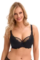 Biustonosze - Biustonosz z koronką Semi-Soft Isla 1228 półusztywniany czarny 80F - miniaturka - grafika 1