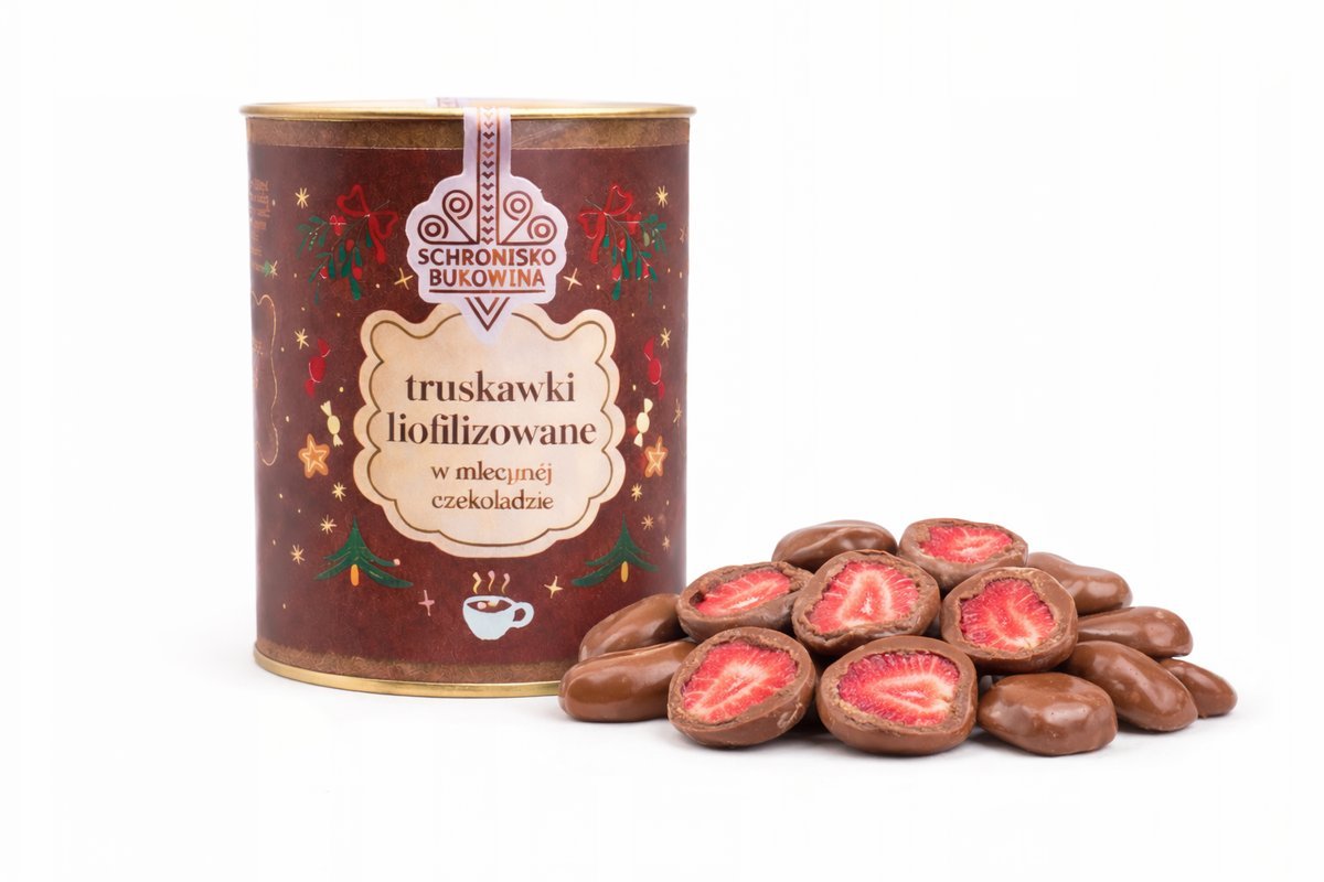 Truskawki liofilizowane w mlecznej czekoladzie 100g- Schronisko Bukowina