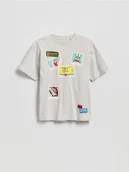 Koszulki dla chłopców - Reserved - T-shirt SpongeBob - beżowy - miniaturka - grafika 1
