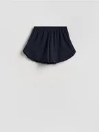 Spodenki damskie - Reserved - Bawełniane szorty z falbankami - granatowy - miniaturka - grafika 1
