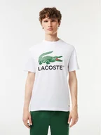 Koszulki męskie - Lacoste T-Shirt TH1285 Biały Regular Fit - miniaturka - grafika 1