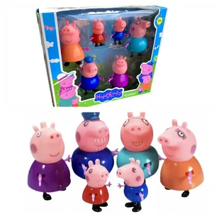 Zestaw Świnka Pepa George Mama Tata Dziadek Babcia 6 Szt Rodzina Peppa - Figurki dla dzieci - miniaturka - grafika 1