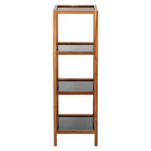 Czarno-naturalny szklany regał łazienkowy 36x112 cm Fondi – Wenko - Szafki łazienkowe - miniaturka - grafika 1
