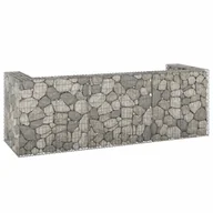 Kosze na śmieci - shumee Gabionowa osłona do koszy na śmieci stal 320x100x110 cm - miniaturka - grafika 1