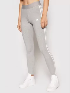 Spodnie damskie - Adidas Legginsy Essentials 3-Stripes GV6017 Szary Slim Fit - grafika 1