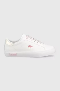 Sneakersy damskie - Lacoste sneakersy skórzane Powercourt kolor biały - grafika 1