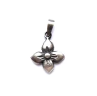 Naszyjniki - Zawieszka srebrna oksydowana- Kwiat gotycki - miniaturka - grafika 1