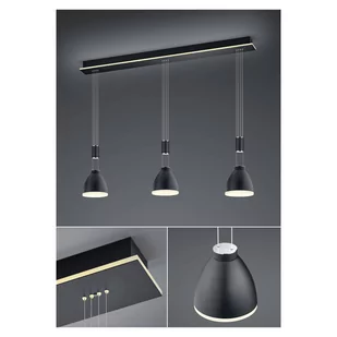 B-Leuchten Leni lampa wisząca LED 3-pkt. czarna - Lampy sufitowe - miniaturka - grafika 1