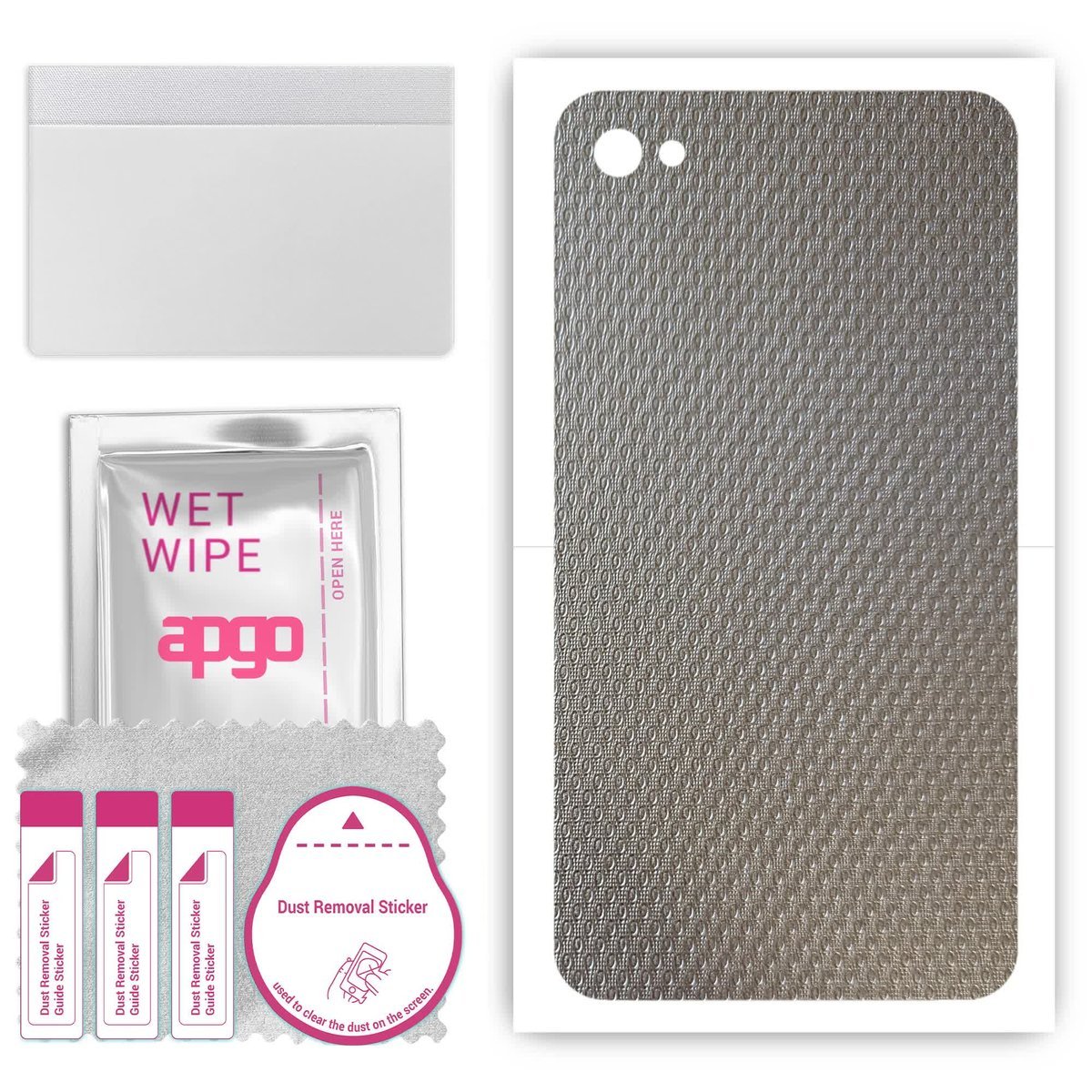 Folia naklejka skórka strukturalna na TYŁ do Apple iPhone 4 - Aluminium krople - apgo SKINS