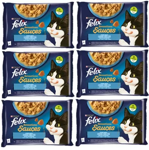 FELIX Sensations Sauces Karma dla kotów rybne smaki w sosie 12x(4x85g) - Mokra karma dla kotów - miniaturka - grafika 1