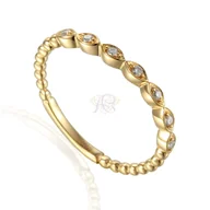 Pierścionki - Złoty pierścionek z diamentami R61163 Y - miniaturka - grafika 1