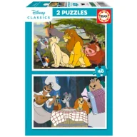 Puzzle - Puzzle 2x48 Król Lew Zakochany kundel Educa - miniaturka - grafika 1