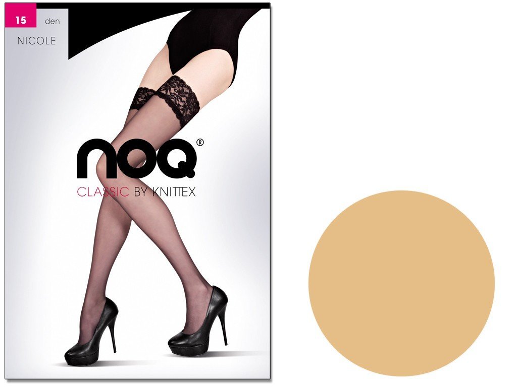 Pończochy Samonośne Gładkie Nicole 15 Den Naturel 4
