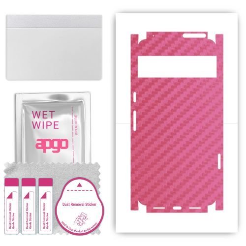 folia naklejka skórka strukturalna na TYŁ+BOKI do Google Pixel 8 Pro - Carbon Różowy - apgo SKINS