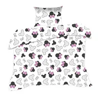 Pościel dla dzieci - Extrapościel Pościel bawełniana 110x140 130K myszka biała czarna różowe kokardki Kids 24 z poszewką 40x60 - miniaturka - grafika 1
