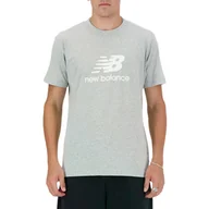 Koszulki męskie - Koszulka męska NB MT41502AG S/S NEW BALANCE STACKED LO AG Szara - miniaturka - grafika 1