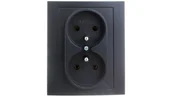 Gniazdka elektryczne - Hager Polo Berker/B.Kwadrat Gniazdo podwójne z/u 16A IP20 antracyt 5361838986 0001-00000-43610 [4350654] - miniaturka - grafika 1