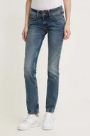 Spodnie damskie - Pepe Jeans jeansy SLIM JEANS LW damskie kolor granatowy PL204729HW6 - miniaturka - grafika 1