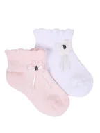 Skarpetki damskie - Skarpety dziewczęce bawełniane ażurowe z kwiatkiem 2PAK 6-12 miesięcy YOCLUB - miniaturka - grafika 1