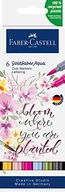 Kredki, ołówki, pastele i pisaki - Faber-Castell, Pisak akwarelowy GOLDFABER AQUA dwustronny, zestaw LETTERING 6 szt. - miniaturka - grafika 1